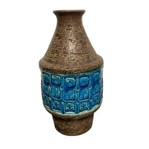 Aldo Londi Bitossi Rimini Blu Trifoglio Ceramiche Italy Mid Century Ceramic Vase